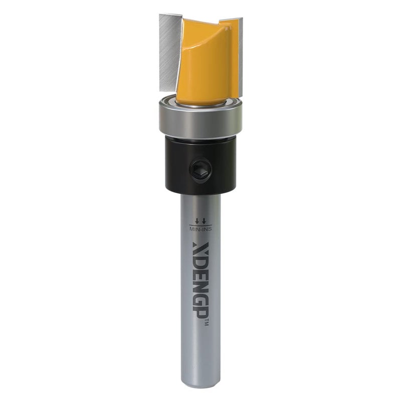XDENGP Pattern Flush Trim Router Bit 1/4 Inch Shank, 1/2 Inch Cutting Diameter, 1/2 Inch Cutting Length, Top Bearing Flush Straight Cut Trim Router Bit for Woodworking - Image 1